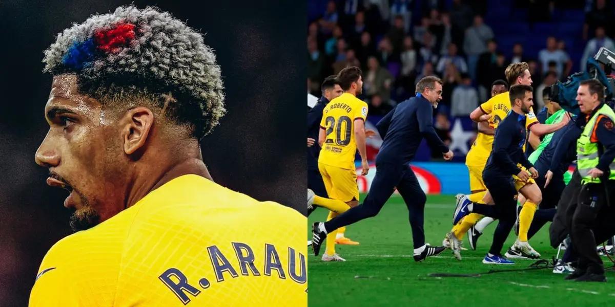 El defensor uruguayo se destacó por su gran defensa justamente con sus compañeros de los fanáticos rivales.