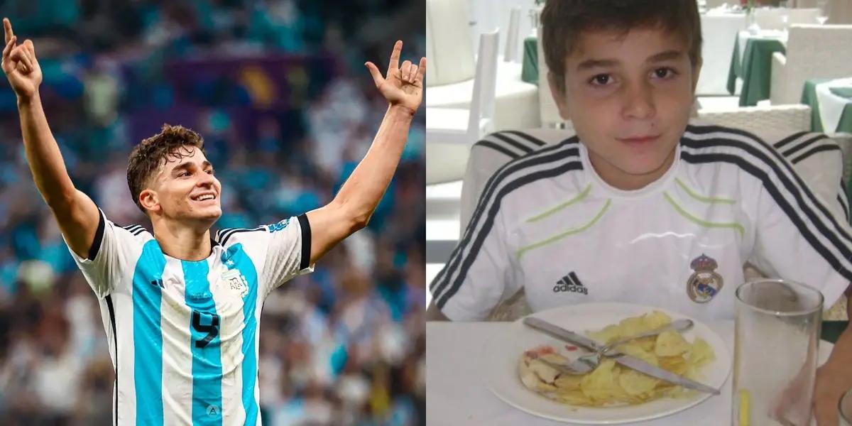 El delantero argentino de 22 es una de las grandes figuras del Mundial de Qatar 2022 y ahora salieron a la luz fotos desconocidas de cuando fue madridista.
