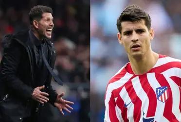 El delantero colchonero se perdió un gol increíble en el área rival.