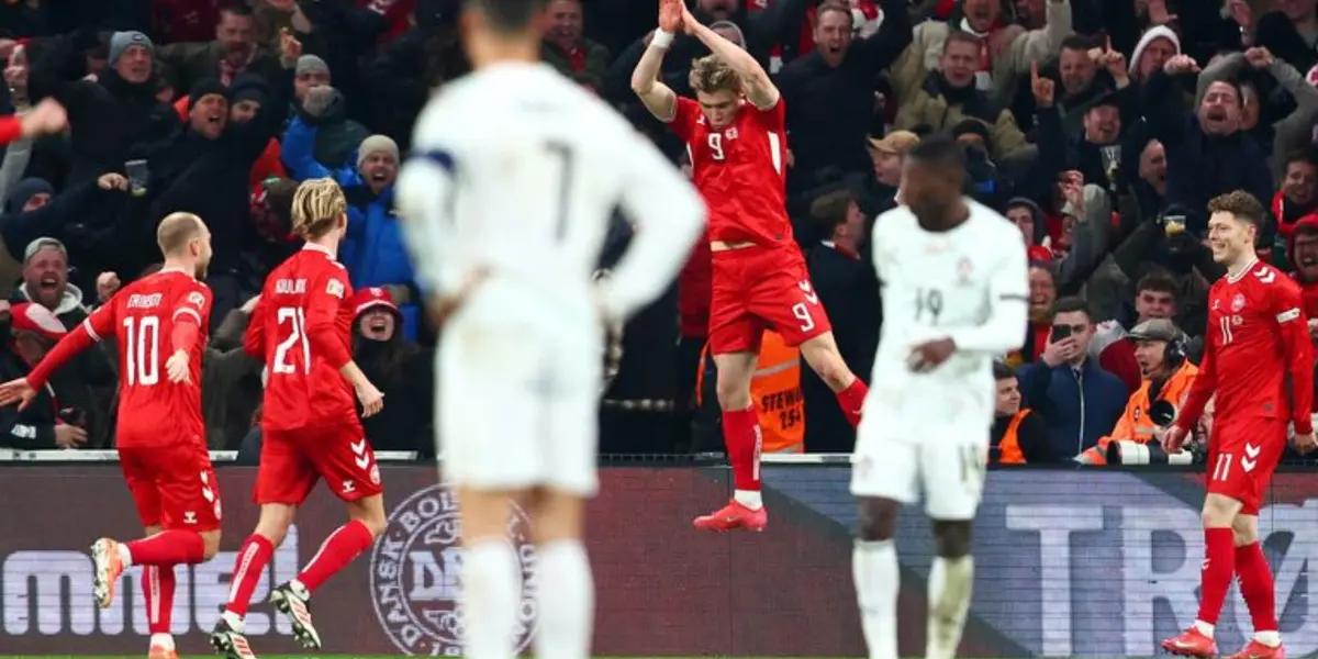 El delantero danés hizo la celebración mítica de Cristiano