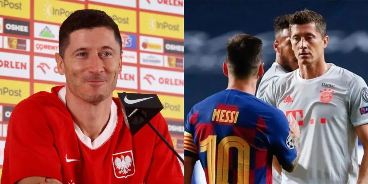 El delantero polaco del Barcelona negó rotundamente tener un problema con Lionel.