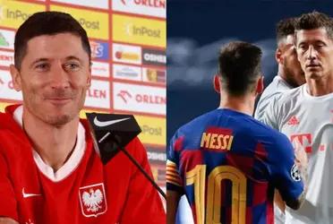 El delantero polaco del Barcelona negó rotundamente tener un problema con Lionel.