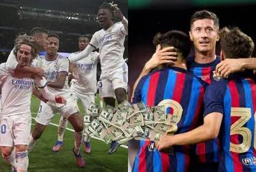 El derbi español también se juega desde lo económico. Éste es el detalle del balance del valor de las planillas del conjunto merengue y los culés.