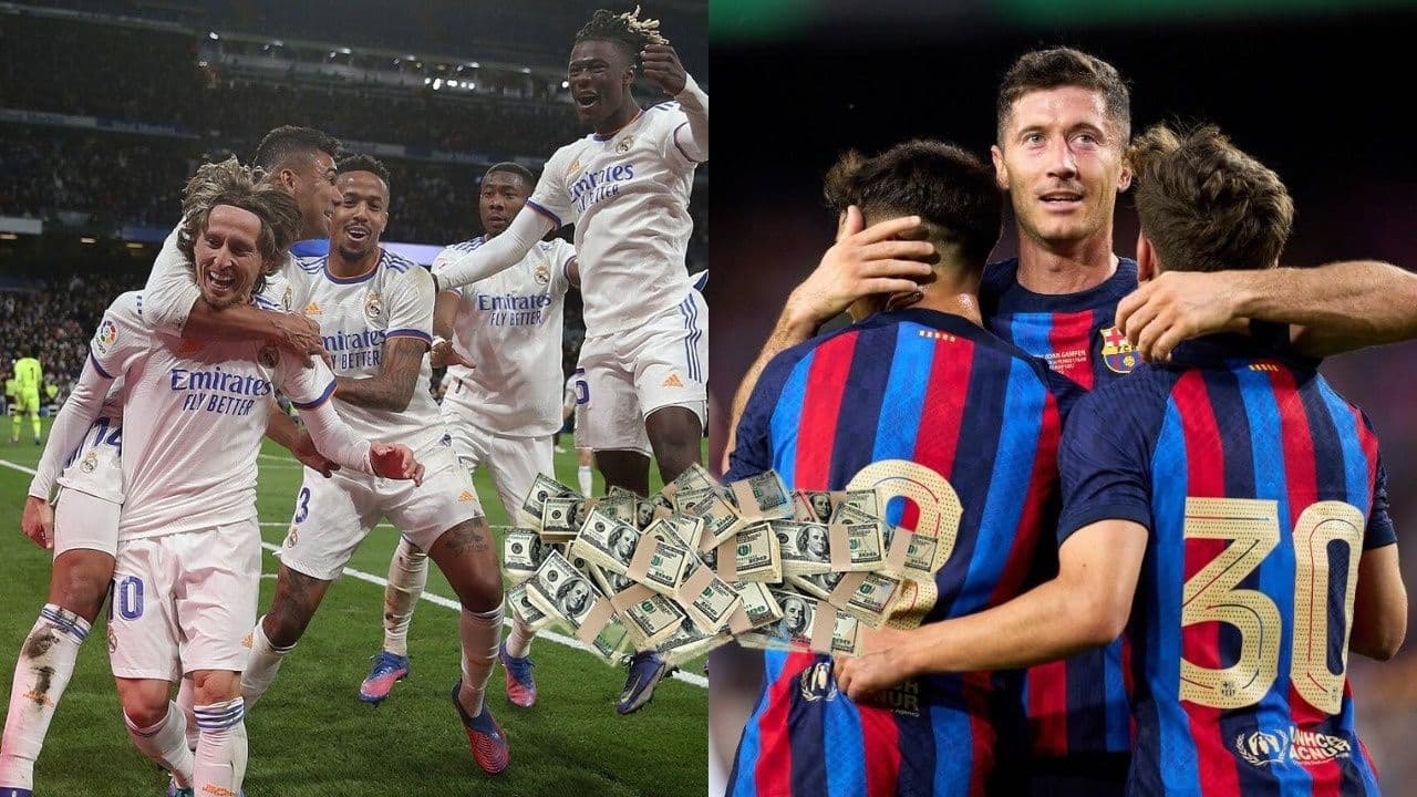 El derbi español también se juega desde lo económico. Éste es el detalle del balance del valor de las planillas del conjunto merengue y los culés.