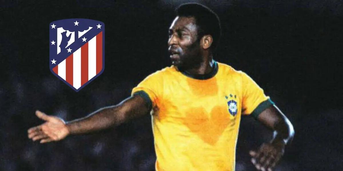 El día que O Rei le anotó un hat-trick al Atlético de Madrid en un partido amistoso en 1966.