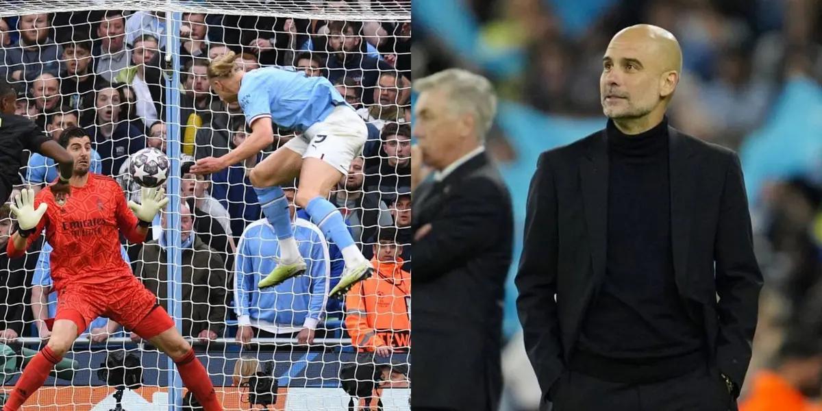 El entrenador español hizo alusión al rendimiento del delantero noruego.