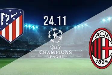 El equipo de Diego Simeone recibe al conjunto italiano, en el marco de la quinta jornada de la fase de grupos de la UEFA Champions League. Todo lo que hay que saber en la previa al encuentro, válido por el Grupo B de la importante competición europea.