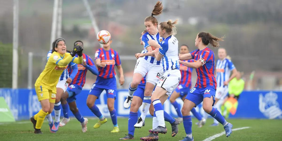 El equipo femenino de San Sebastián venció al Eibar por dos goles a uno y de esta manera postergó el festejo del Barcelona, que podría celebrar en ElClásico.