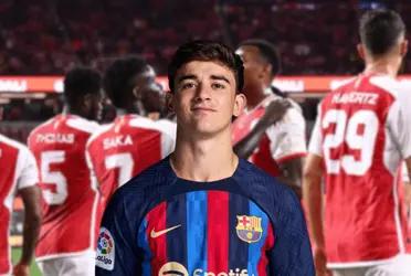 El futbolista blaugrana no pudo estar en el amistoso contra los Gunners.