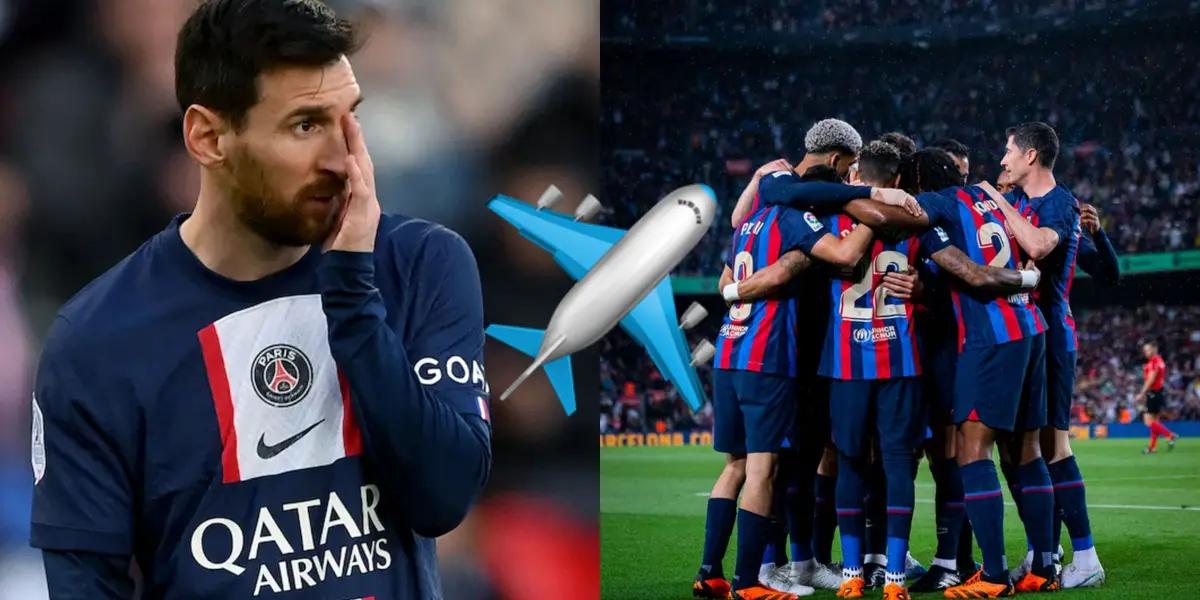 El futbolista blaugrana se fue a la capital francesa después de entrenar.