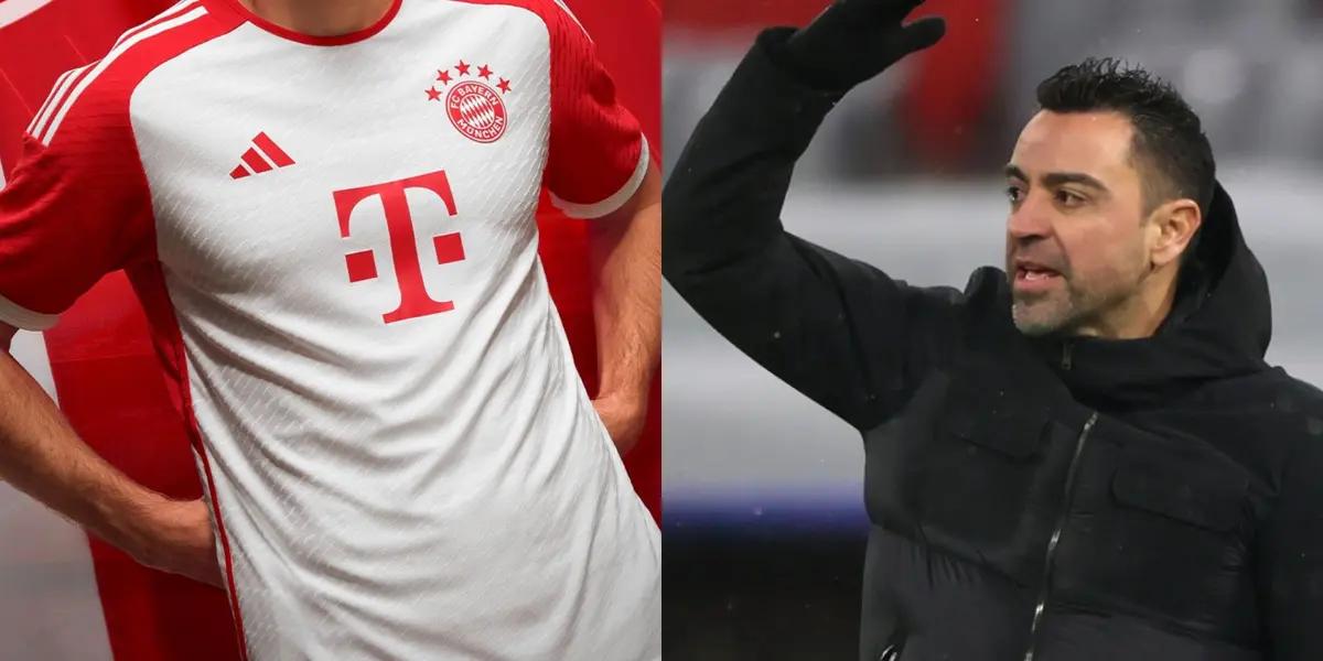 El futbolista blaugrana tenía la camiseta del equipo bávaro puesta.