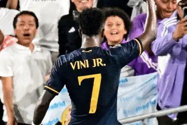 El futbolista brasileño apareció para anotar el descuento de los merengues.