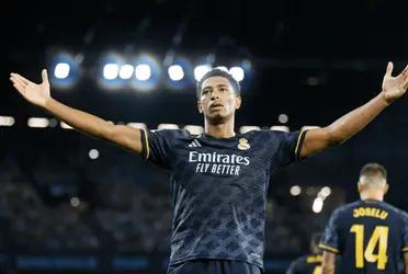 El futbolista británico no para de convertir con la camiseta del Real Madrid y así fue su tanto frente al Celta de Vigo.