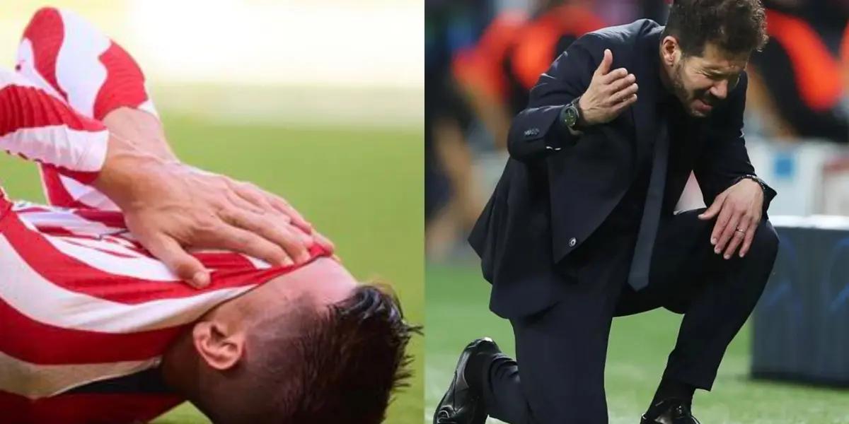 El futbolista colchonero pudo haberse llevado una dura lesión.