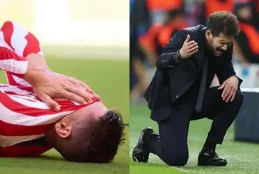 El futbolista colchonero pudo haberse llevado una dura lesión.