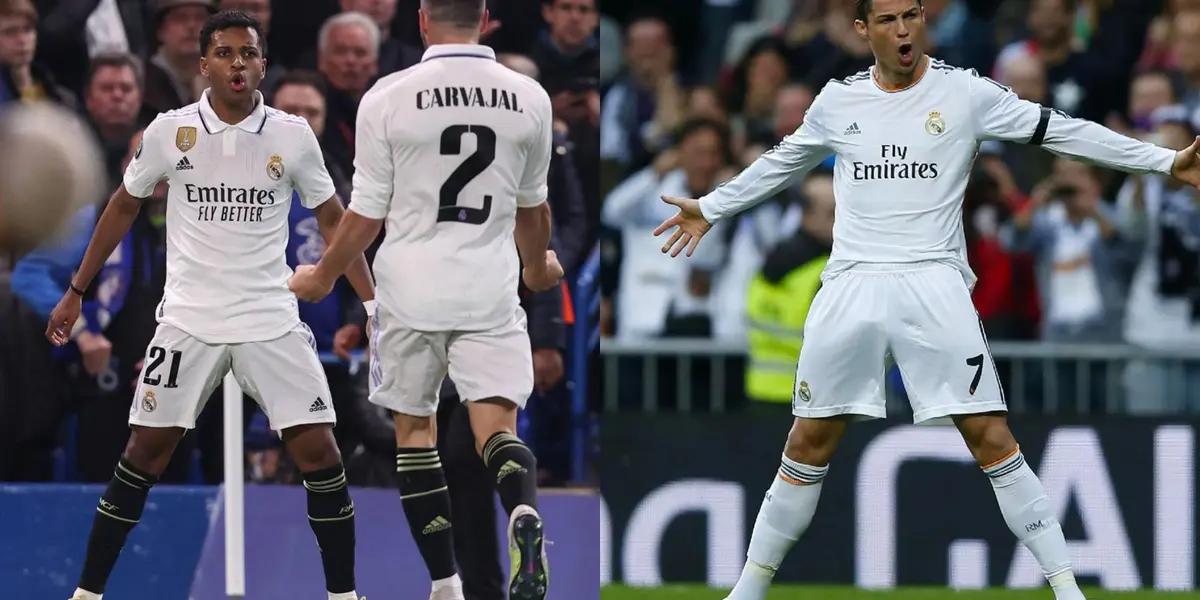 El futbolista del Madrid sorprendió a todos con su festejo en Londres.