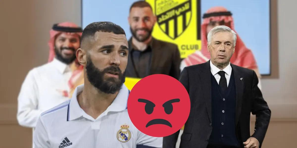 El futbolista merengue demostró su descontento con la salida del 9.