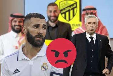 El futbolista merengue demostró su descontento con la salida del 9.