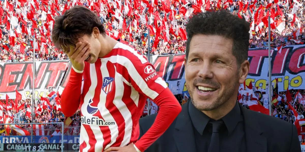 El futbolista portugués se mostró muy expresivo en el banquillo tras la victoria del Atlético.