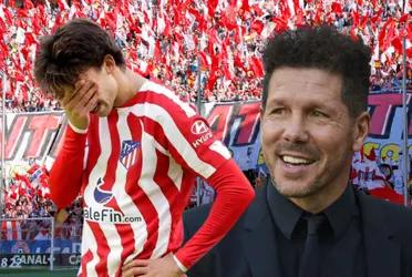 El futbolista portugués se mostró muy expresivo en el banquillo tras la victoria del Atlético.