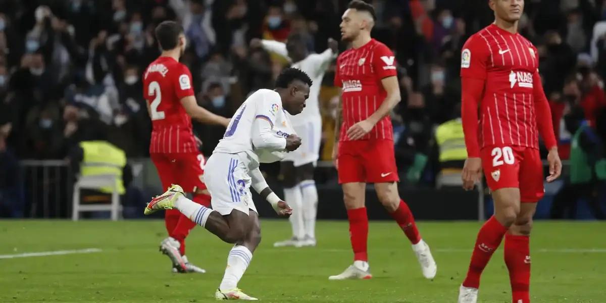 El golazo con el que Vinicius Junior le dio la victoria al Real Madrid ante el Sevilla que hace a su definición más espectacular. Tiene que ver con losn 19 pases previos a la individual del brasileño. El equipo de Ancelotti es una orquesta.