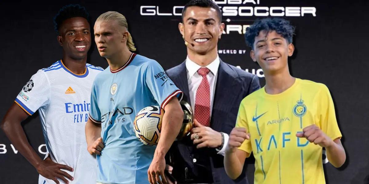 El hijo de Cristiano Ronaldo no se quedó de brazos cruzados, mientras que su padre fue a los Globe Soccer Awards y elogió a Haaland
