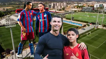 Mira cómo le va al hijo de Ronaldinho en Barça, mientras Cristiano Jr la rompe