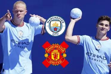 El jugador argentino llegó a su nuevo club de la Premier League y dejó un comentario bastante polémico en contra del United.