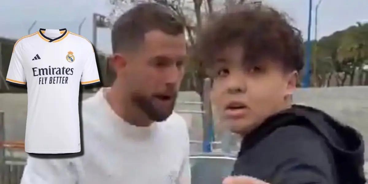 El jugador del Madrid que le regaló su camiseta a sujeto que insultó a Martínez