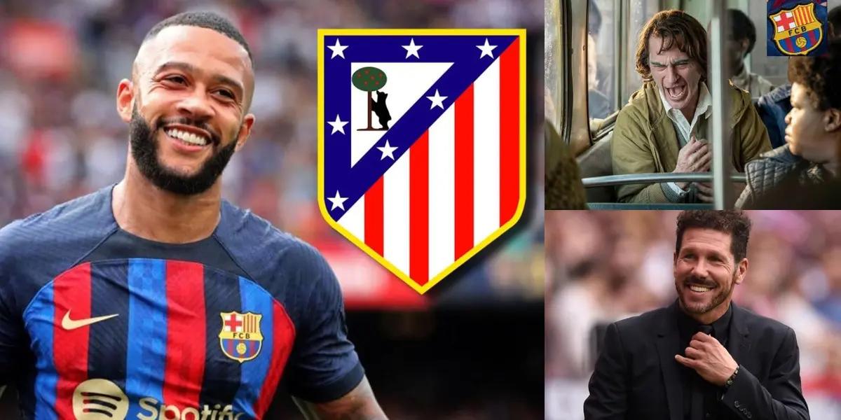 El jugador holandés no puede creer la decisión de El Cholo Simeone.