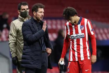 El jugador portugués estaría fastidioso con el presente que le toca en el Atlético de Madrid.
