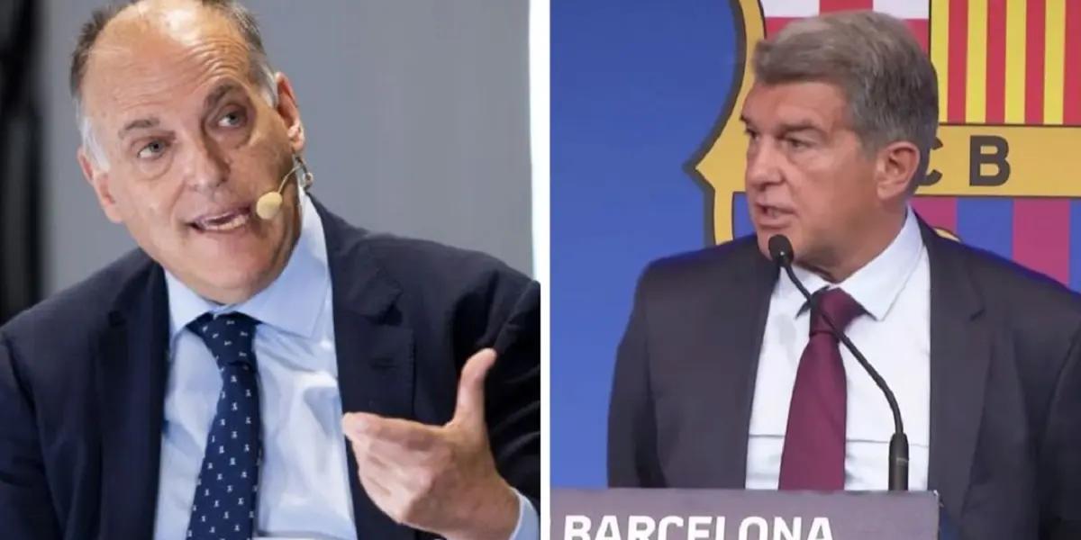 El mandamás de LaLiga disparó munición pesada contra el actual presidente del Fc BArcelona y relativizó la situación económica en la que está envuelta la institución culé.
