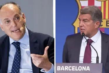 El mandamás de LaLiga disparó munición pesada contra el actual presidente del Fc BArcelona y relativizó la situación económica en la que está envuelta la institución culé.
