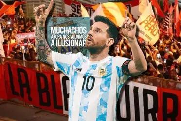 El Muchachos, ahora nos volvimos a ilusionar, fue cantado por los hinchas de Perú, en la llegada de Messi a dicho país