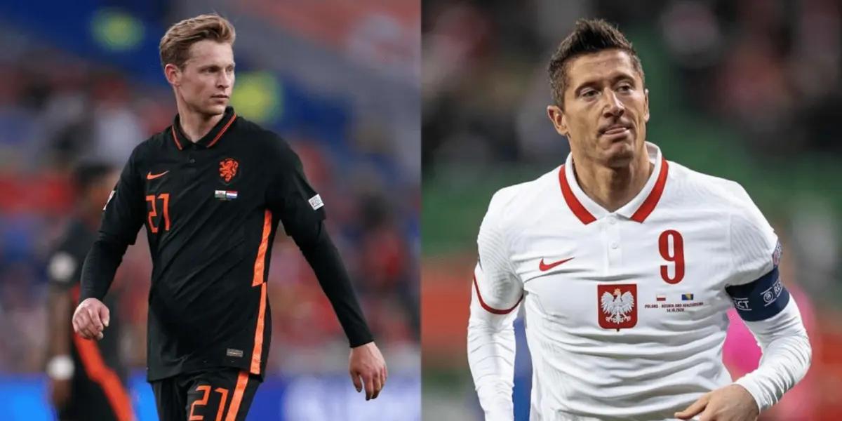 El neerlandés se refirió a la breve charla que tuvo con el polaco, quien está en la mira del conjunto culé