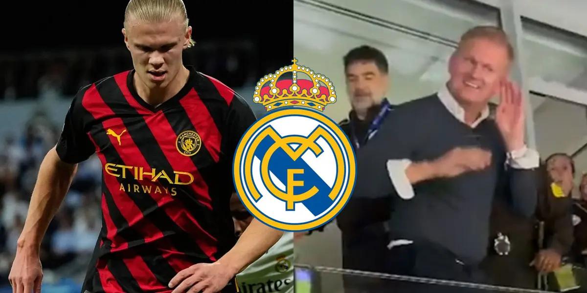 El padre del futbolista noruego no se comportó bien con los madridistas.