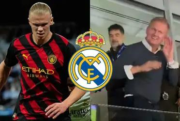 El padre del futbolista noruego no se comportó bien con los madridistas.