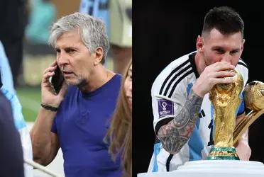 El padre y agente del astro argentino fue visto en Barcelona.