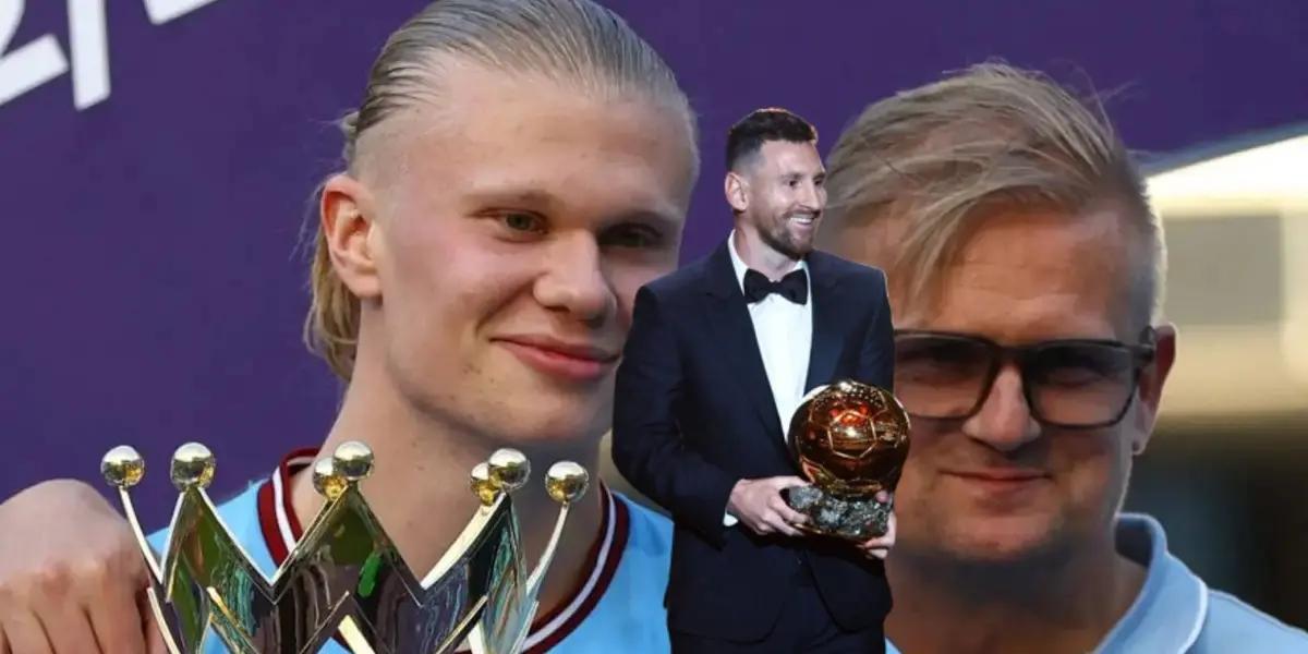 El papá de Erling Haaland está dolido porque su hijo no tiene el Balón de Oro, y le dieran a Lionel Messi