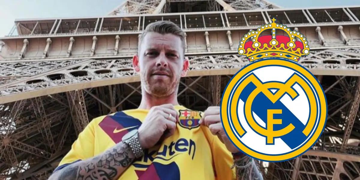 El periodista aficionado del FC Barcelona se acordó del Real Madrid.