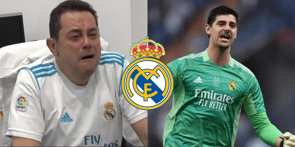 El periodista reaccionó a un posteo donde celebraban la pedida de mano del belga y el portero del Madrid no se guardó nada