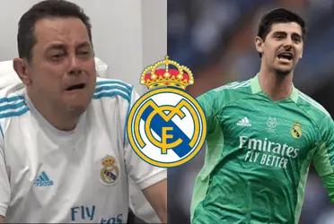 El periodista reaccionó a un posteo donde celebraban la pedida de mano del belga y el portero del Madrid no se guardó nada