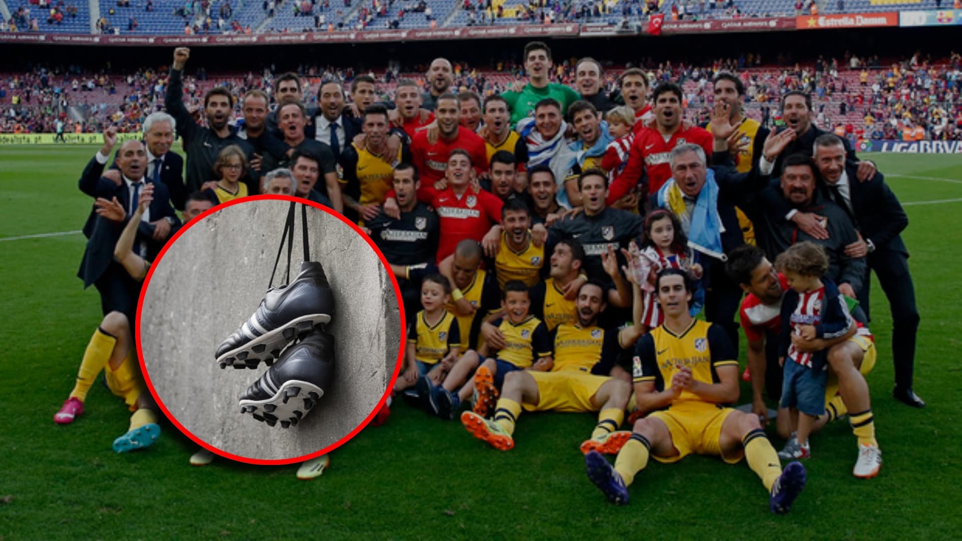 El plantel de Atlético de Madrid campeón de La Liga 2013/14.