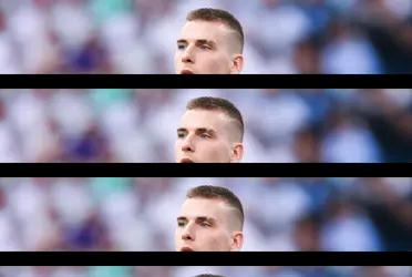 El portero ucraniano contuvo el penalti que sancionaron en el Santiago Bernabéu.