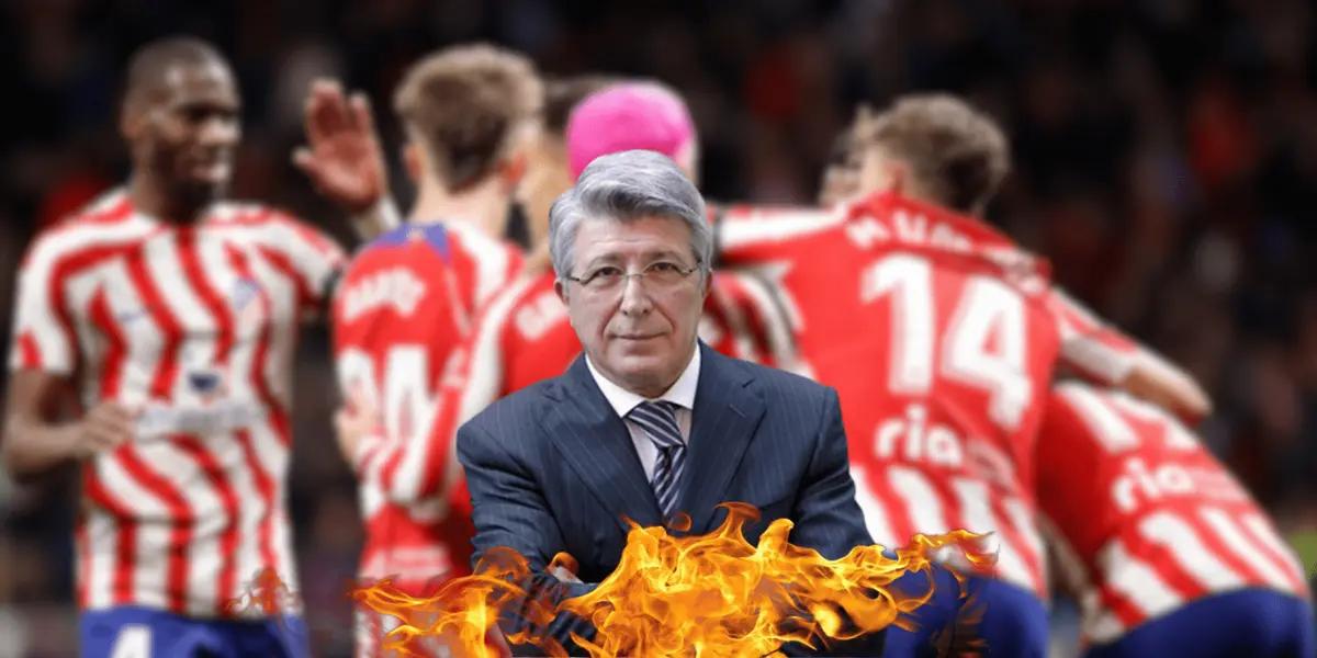 El presidente del Atlético de Madrid le dejó un recado al jugador del Barcelona en la previa a los duelos por Champions League.