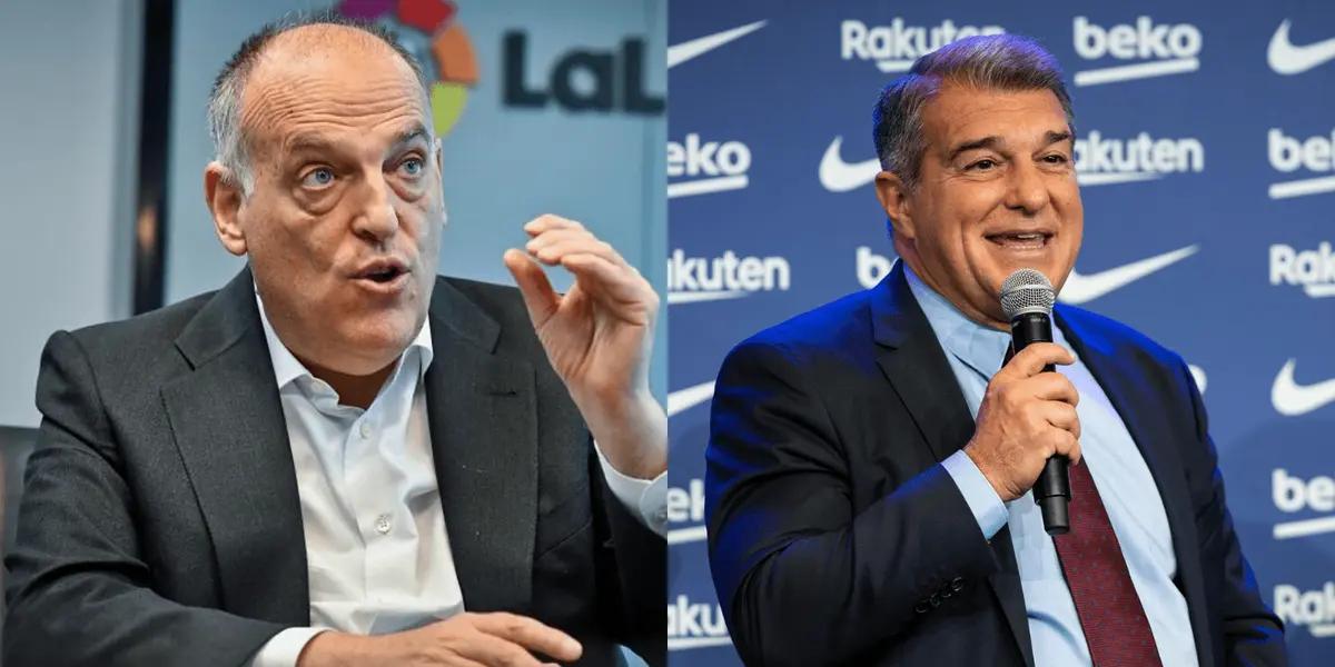El presidente de La Liga habló sobre la situación actual del conjunto blaugrana y mencionó que sí podría sumar refuerzos top