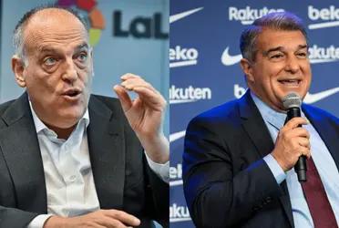 El presidente de La Liga habló sobre la situación actual del conjunto blaugrana y mencionó que sí podría sumar refuerzos top
