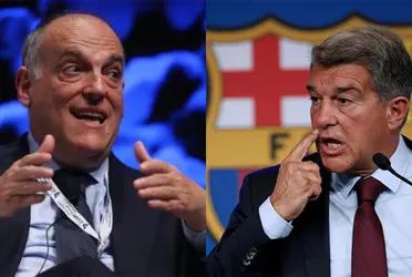 El presidente de LaLiga le puso fronteras a las ilusiones de las contrataciones estelares que planea tener el Fútbol Club Barcelona. La guerra fría con Laporta, comienza.