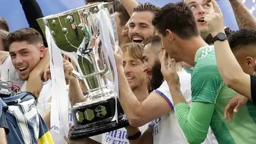 El Real Madrid festejando su último título de La Liga en el 2022.