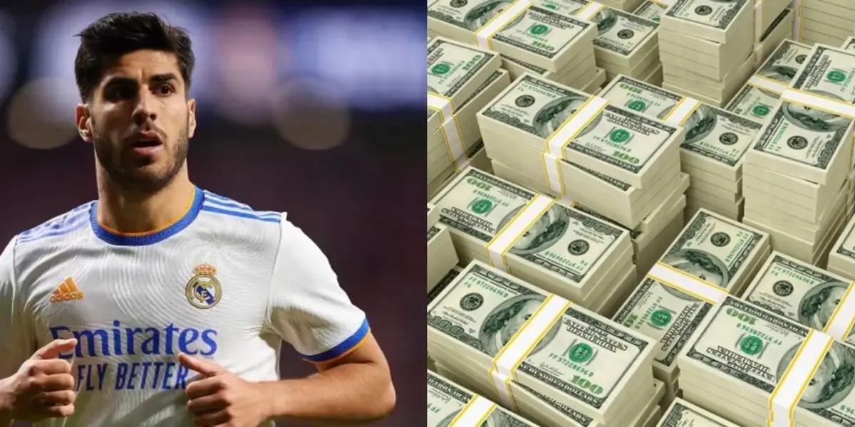 El Real Madrid podría perder entre 40 y 45 millones de euros si Marco Asensio se marcha libre la próxima temporada.